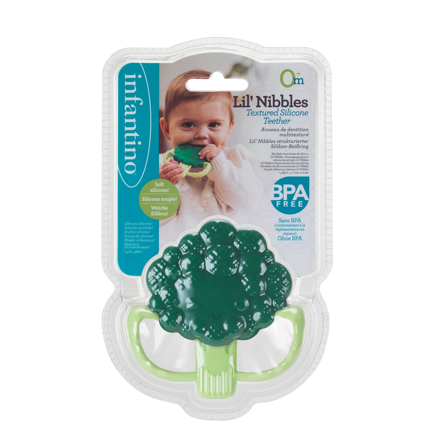 Lil' Nibbles Textured Silicone Teether - Broccoli