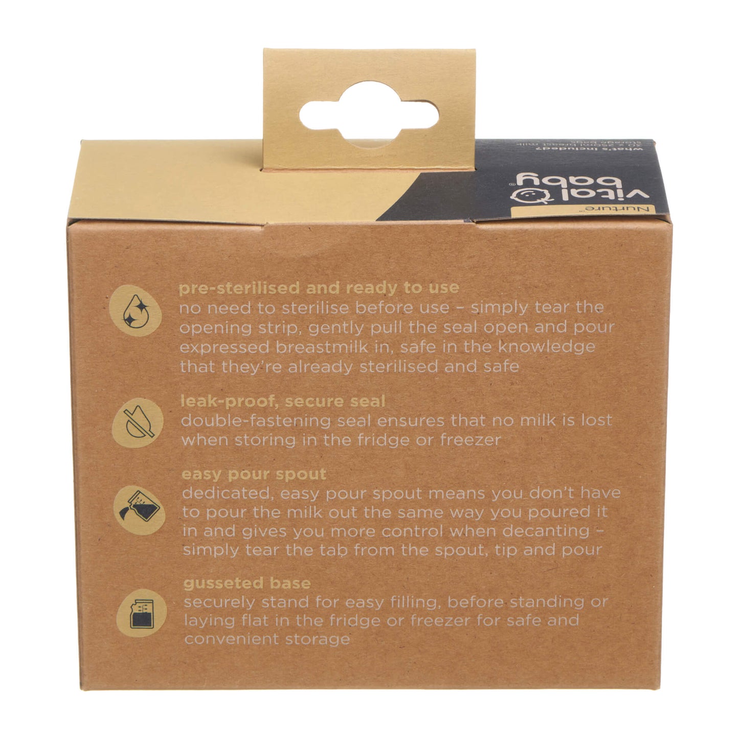 Easy pour breast milk storage bags