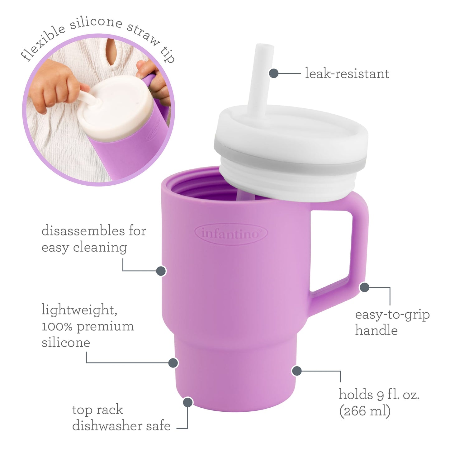 My 1st Tumbler Silicone 9oz - Lilac