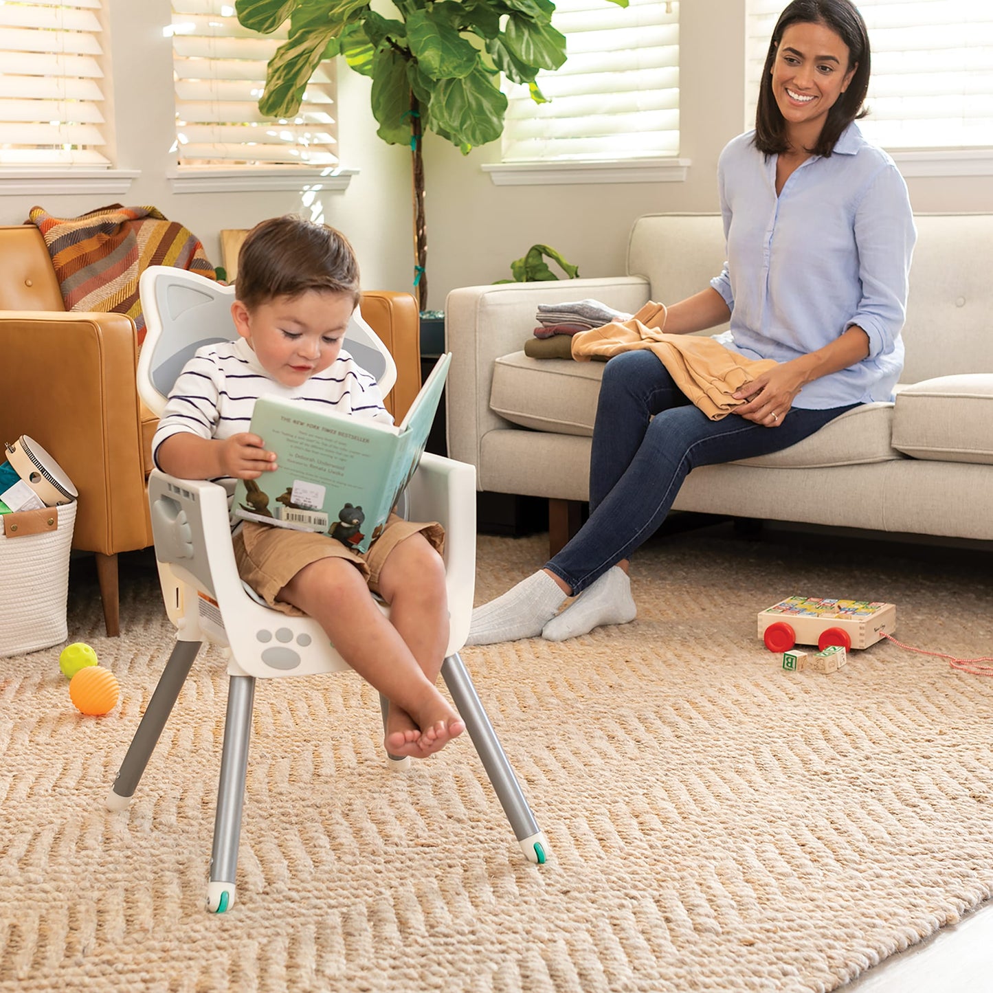 Grow-With-Me 4-in-1 Convertible High Chair, Raccoon