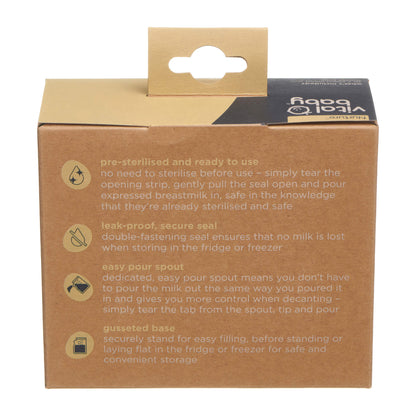 Easy pour breast milk storage bags