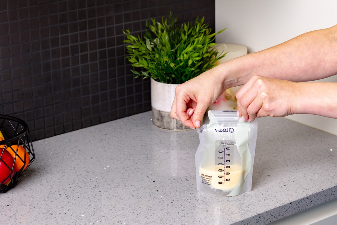 Easy pour breast milk storage bags