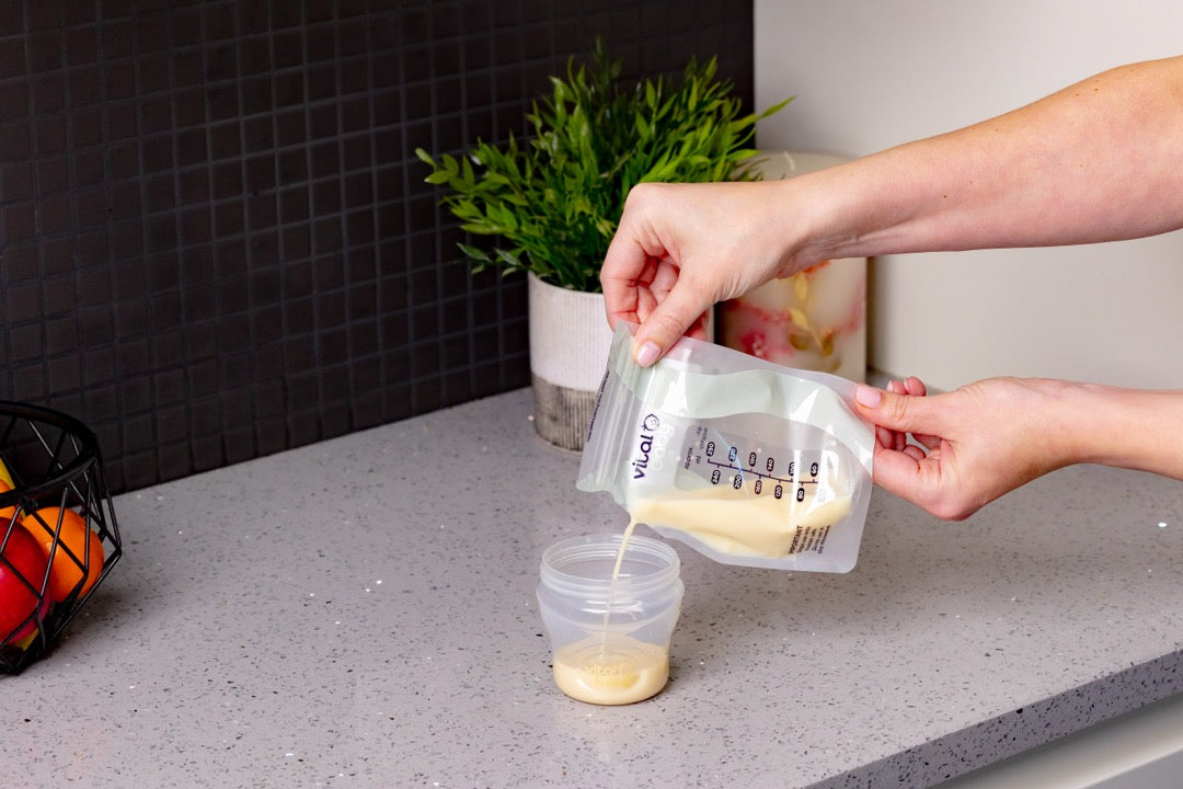 Easy pour breast milk storage bags