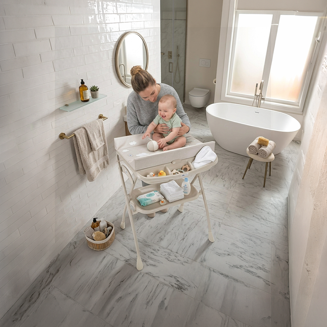 Volare Bath Tub & Changing Station - Beige
