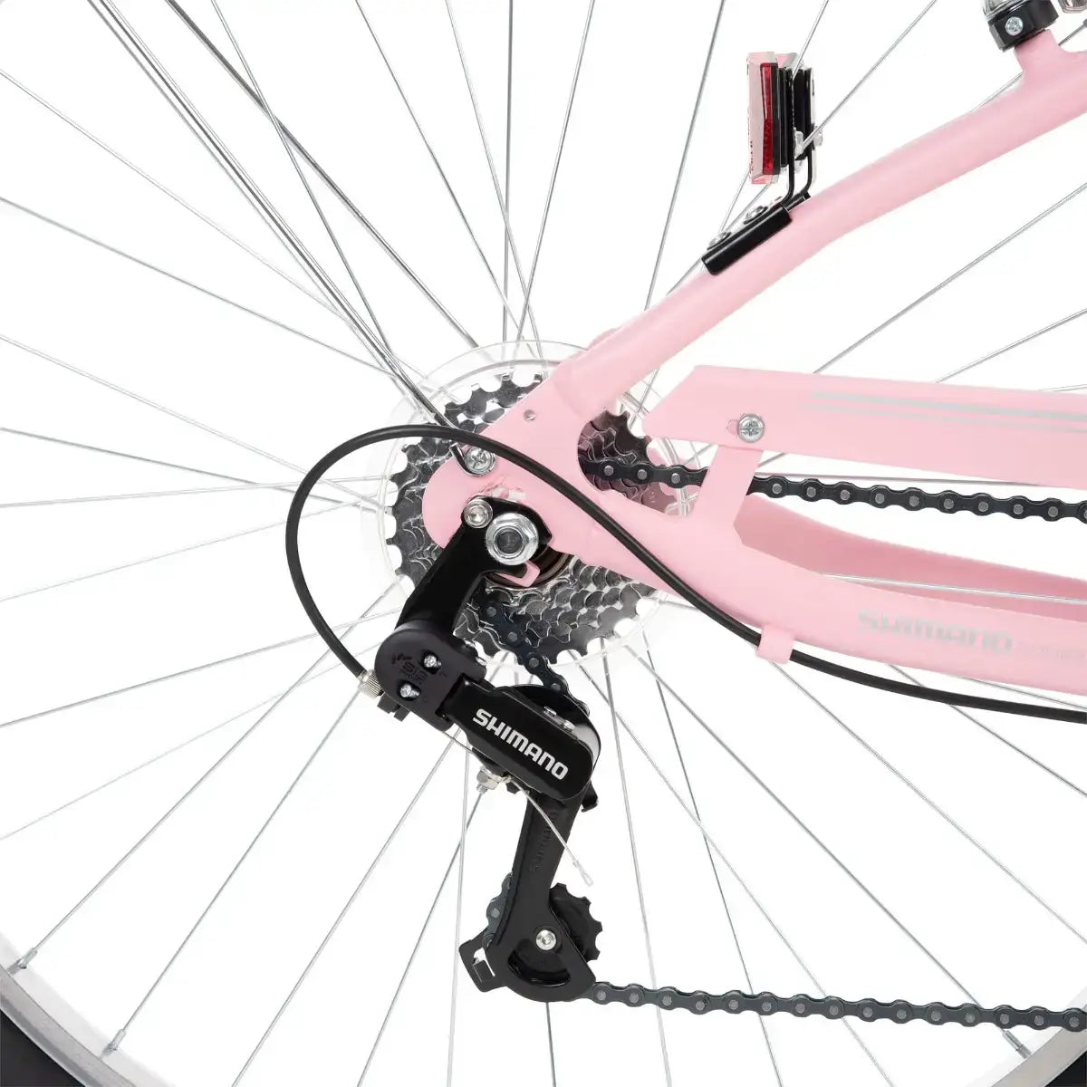 Sienna Women's 27.5" 7-Speed Comfort Bike, Pale Pink